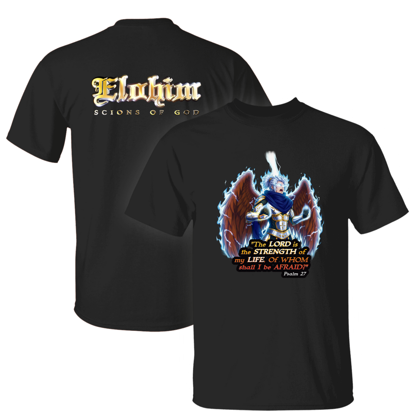 PSALM 27 POWER-UP T-SHIRT - Benel (Unisex, Front Print)